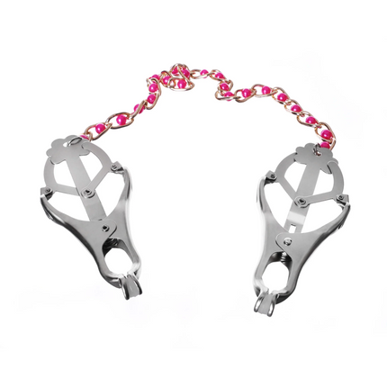 Clover Clamps with Red Ball Chain By Kink - BDSM Toys