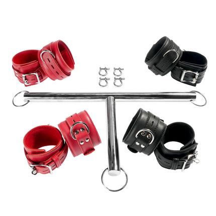 T Shape Spreader Bar and Cuff Set By Kink - Bondage Toys
