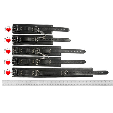 Five Piece Leather Collar Cuffs Set by Kink - Bondage Toys