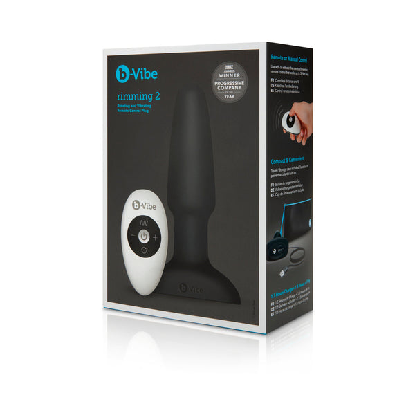 b-Vibe Rimming 2 Rotating and Vibrating Remote Control Plug Black  Kink  Store