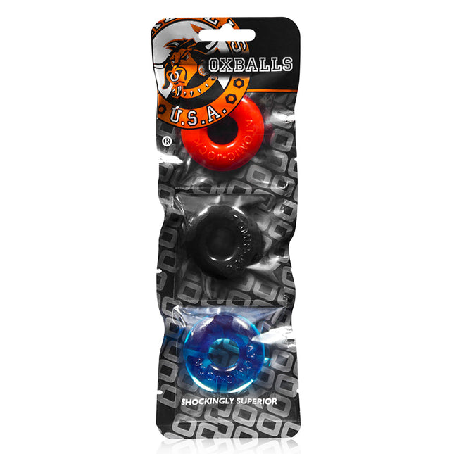 OxBalls Ringer, 3-Pack Of Do-Nut-1, Small, Multicolor - Sex Toys