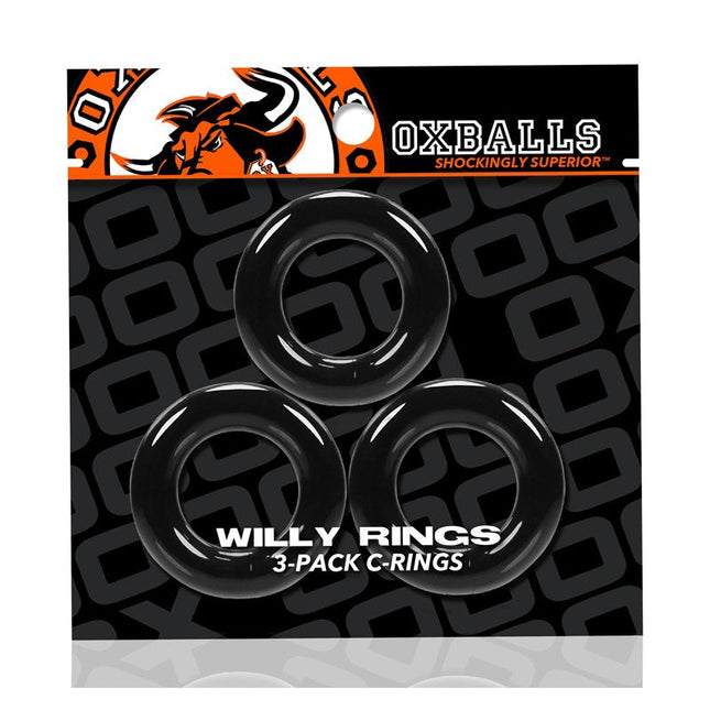 Oxballs Willy Rings 3-Pack Cockrings O/S Black - Sex Toys