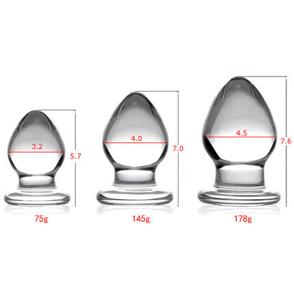 Triplets 3 Piece Glass Anal Plug Kit