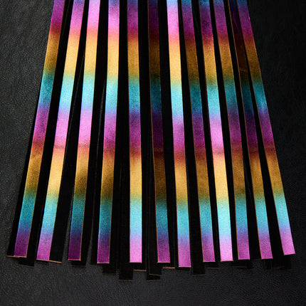 Holographic Rainbow Leather Flogger By Kink