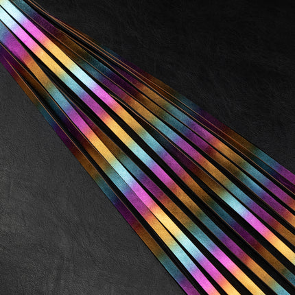 Holographic Rainbow Leather Flogger By Kink