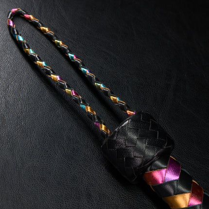 Holographic Rainbow Leather Flogger By Kink