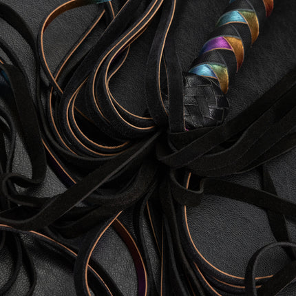 Holographic Rainbow Leather Flogger By Kink