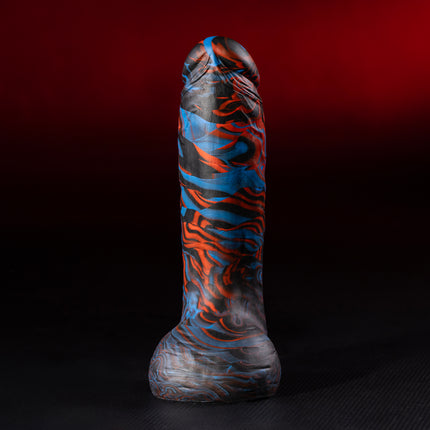Shadowcaster 8" Silicone Dildo Vapor Blue and Red by Kink