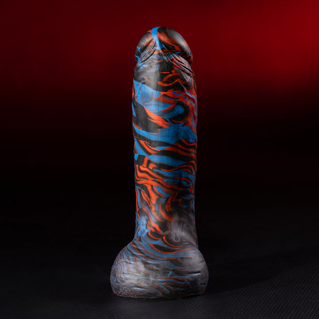 Shadowcaster 8" Silicone Dildo Vapor Blue and Red by Kink