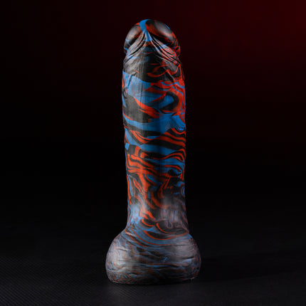 Shadowcaster 8" Silicone Dildo Vapor Blue and Red by Kink