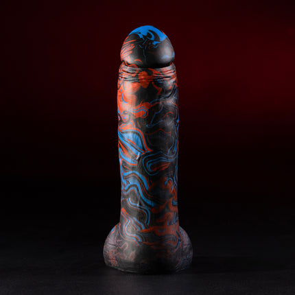 Shadowcaster 8" Silicone Dildo Vapor Blue and Red by Kink