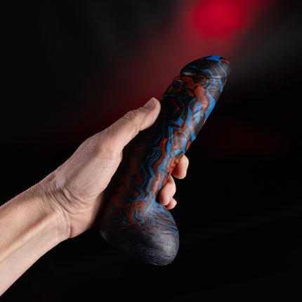 Shadowcaster 8" Silicone Dildo Vapor Blue and Red by Kink