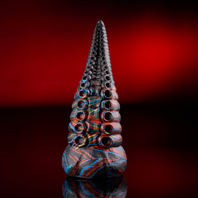 Deep Sea Tentacle 7.5" Silicone Dildo Vapor Red White Blue by Kink