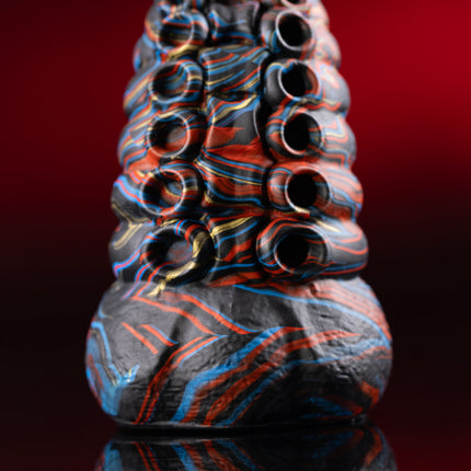 Deep Sea Tentacle 7.5" Silicone Dildo Vapor Red White Blue by KINK