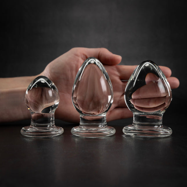 Glass Butt Plug Anal Training Kit by KINK