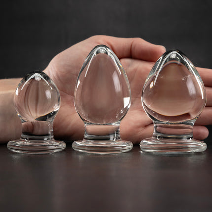 Glass Butt Plug Anal Training Kit by KINK