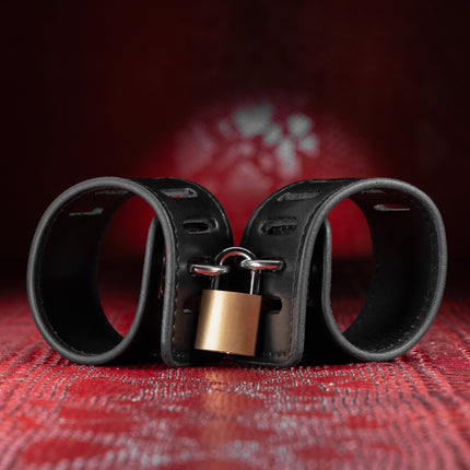 Secure Leather Bondage Wrist Restraints by KINK