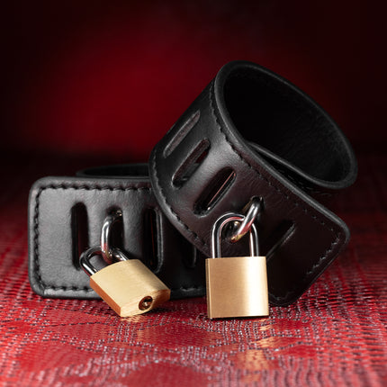 Secure Leather Bondage Wrist Restraints by KINK