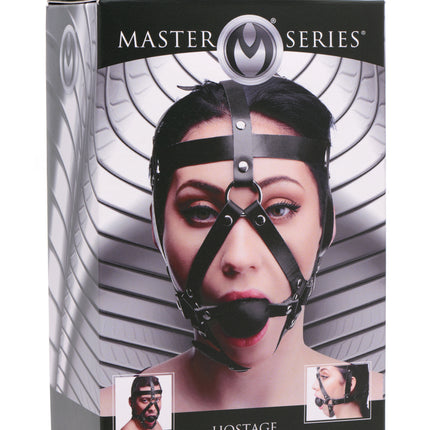 Leather Head Harness with Ball Gag - BDSM Toys
