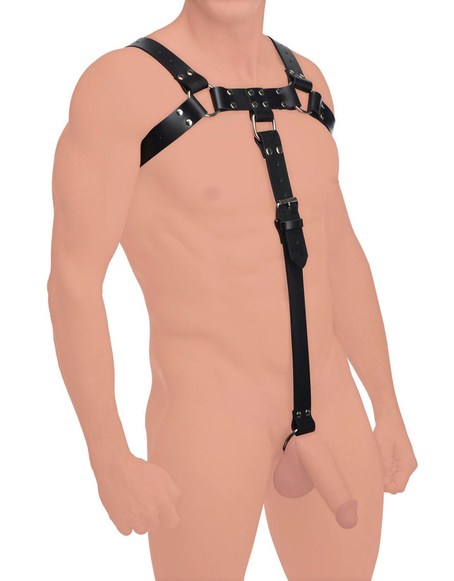 English Bull Dog Harness with Cock Strap - Bondage Toys