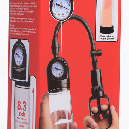 Trigger Penis Pump with Built-in Pressure Gauge - BDSM Toys