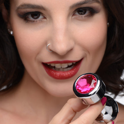 Hot Pink Gem Weighted Anal Plug - Sex Toys
