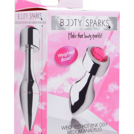 Hot Pink Gem Weighted Anal Plug - Sex Toys