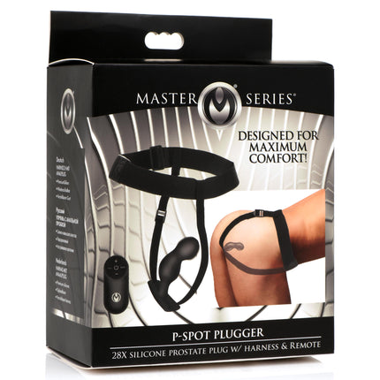 P-Spot Plugger 28X Silicone Prostate Plug with Comfort Harness and Remote Control - Sex Toys