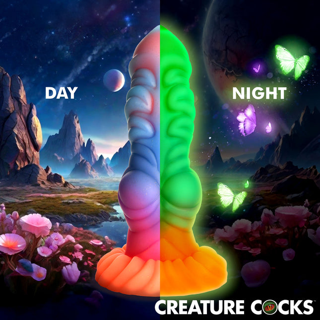 Alien Invader Glow-In-The-Dark Silicone Dildo - Sex Toys