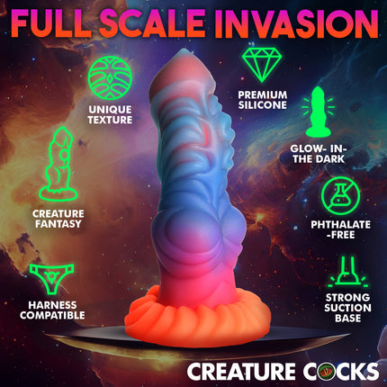 Alien Invader Glow-In-The-Dark Silicone Dildo - Sex Toys