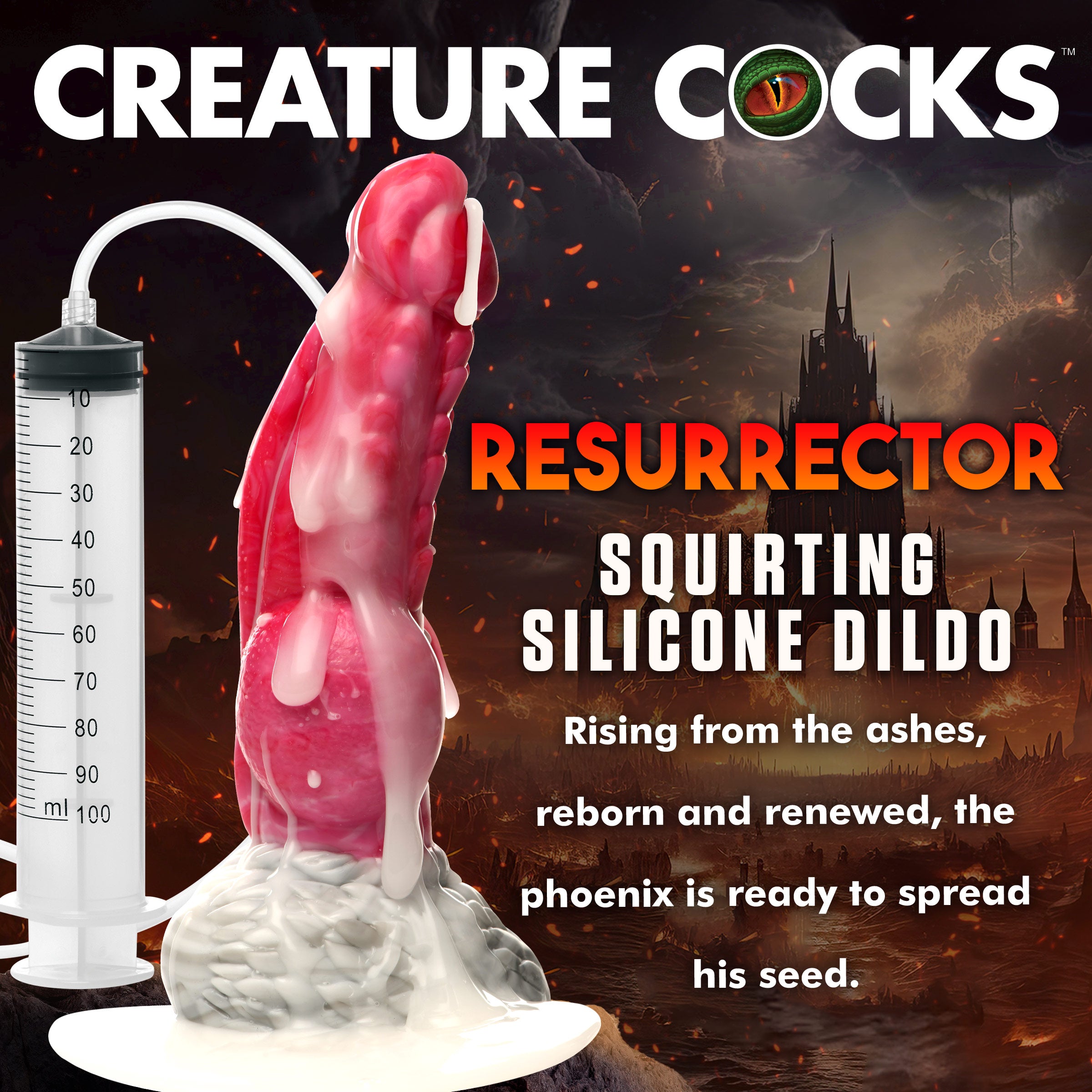 Resurrector Phoenix Squirting Silicone Dildo Kink Store Resurrector Phoenix Squirting Silicone Dildo Kink Store