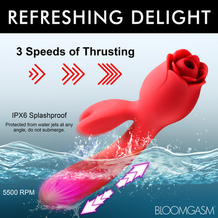 Blooming Bunny Sucking and Thrusting Silicone Rabbit Vibrator - Sex Toys