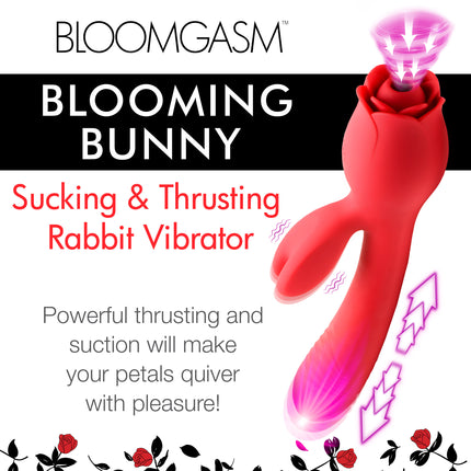 Blooming Bunny Sucking and Thrusting Silicone Rabbit Vibrator - Sex Toys
