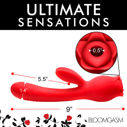 Blooming Bunny Sucking and Thrusting Silicone Rabbit Vibrator - Sex Toys