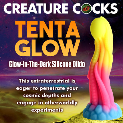Tenta-Glow Glow-In-The-Dark Silicone Dildo - Sex Toys