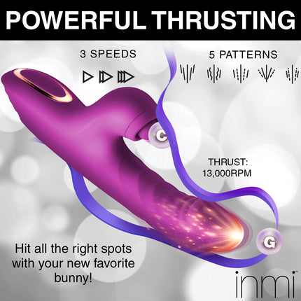 Bumping Bunny Thrusting & Pulsing Silicone Rabbit Vibrator - Sex Toys