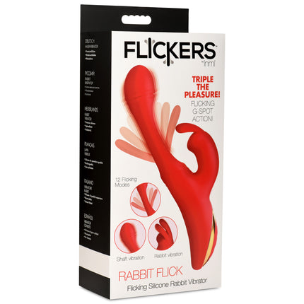Flicking Silicone Rabbit Vibrator - Sex Toys