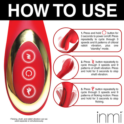 Flicking Silicone Rabbit Vibrator - Sex Toys