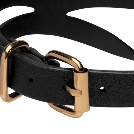 Black and Gold Collar with Leash Kit - Bondage Toys