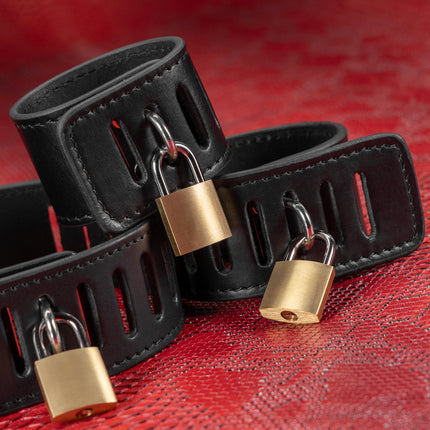 Secure Leather Bondage Five Piece Restraint Set