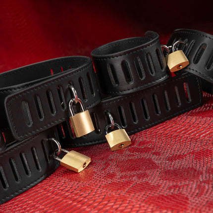 Secure Leather Bondage Seven Piece Restraint Set