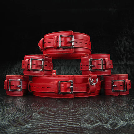 Service Set: Six Piece Premium Leather Restraint Kit by KINK