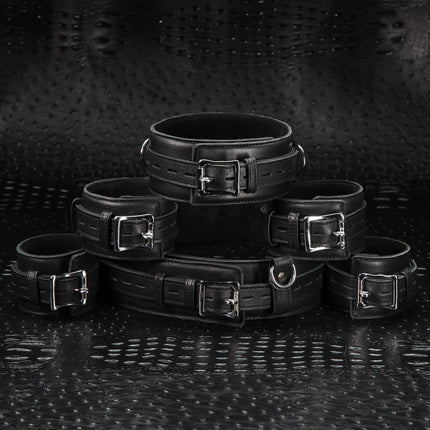 Service Set: Six Piece Premium Leather Restraint Kit by KINK