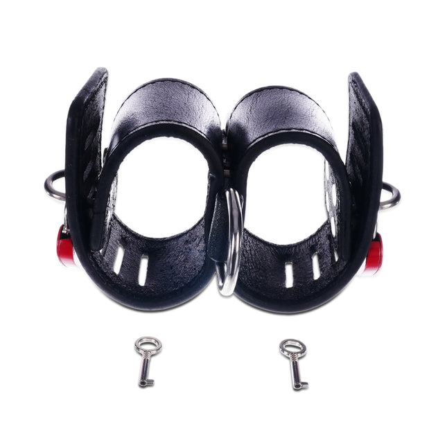 Secure Cuffs with D-Rings and Locks by Kink - Bondage Toys