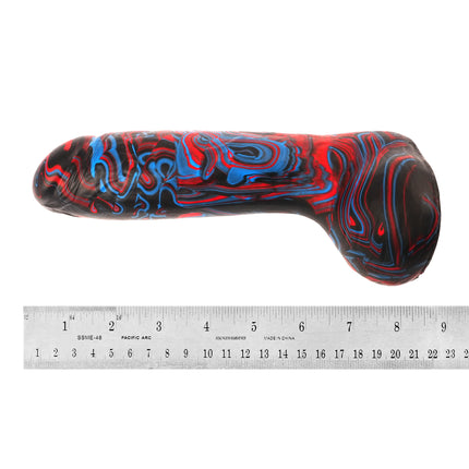 Shadowcaster 8" Silicone Dildo Vapor Blue and Red by Kink - Sex Toys