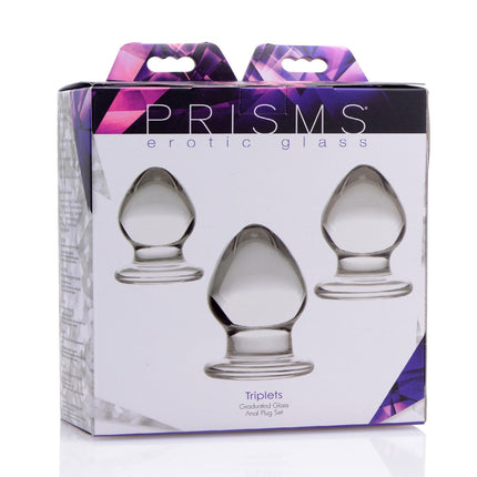 Triplets 3 Piece Glass Anal Plug Kit - Sex Toys