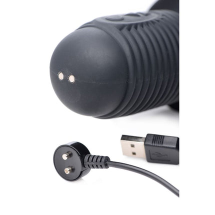 Power Pounder Vibrating and Thrusting Silicone Dildo - Black - Sex Toys