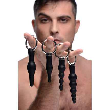4 Piece Silicone Anal Ringed Rimmer Set - Sex Toys