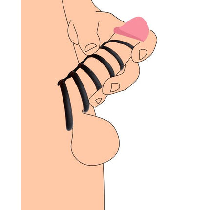 6 Ring Silicone Chastity Device - BDSM Toys