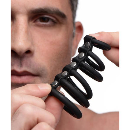 6 Ring Silicone Chastity Device - BDSM Toys